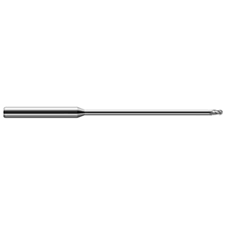Harvey Tool Miniature End Mill - Ball - Long Reach, Stub Flute, 0.0150" (1/64) 40115